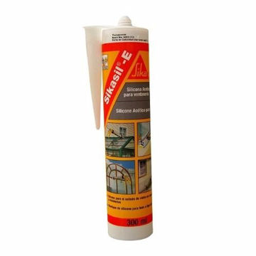 Imagen de SELLADOR DE SILICONA ÁCIDA TRANSPARENTE SIKASIL E 280CC SIKA