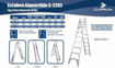 Imagen de ESCALERA CONVERTIBLE TIPO TIJERA 20 ESCALONES ESCALUMEX