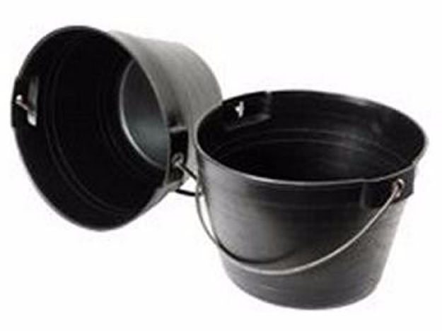 Imagen de Balde Negro Reforzado De 10 Litros, Ideal Para Albañil