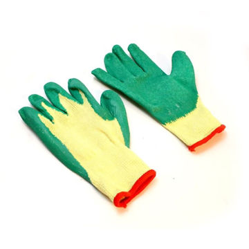 Imagen de GUANTES RESISTENTES VERDE PALMA DE GOMA ANTIDESLIZANTE