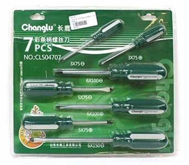 Imagen de JUEGO DE 7 DESTORNILLADORES PLANOS Y PHILLIPS CHANGLU