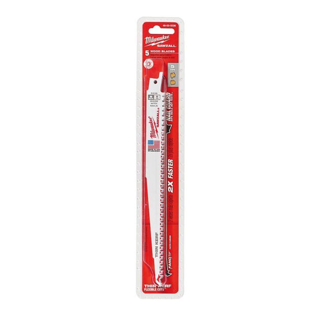 Imagen de Kit 5 Hojas Sierra Sable Madera C/clavos Milwaukee 4800-5035
