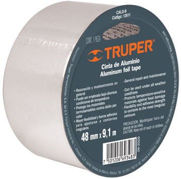 Imagen de CINTA DE ALUMINIO  RESISTE 40° 48MM X 9.1M TRUPER
