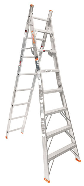 Imagen de ESCALERA ALUMINIO CONVERTIBLE 15 ESCALONES 4.57M TRUPER