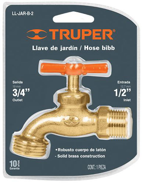 Imagen de CANILLA BRONCE FUNDIDO DE  ½" TRUPER