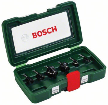 Imagen de Set Kit Juego 6 Fresas routter 1/4" Bosch 2607019462