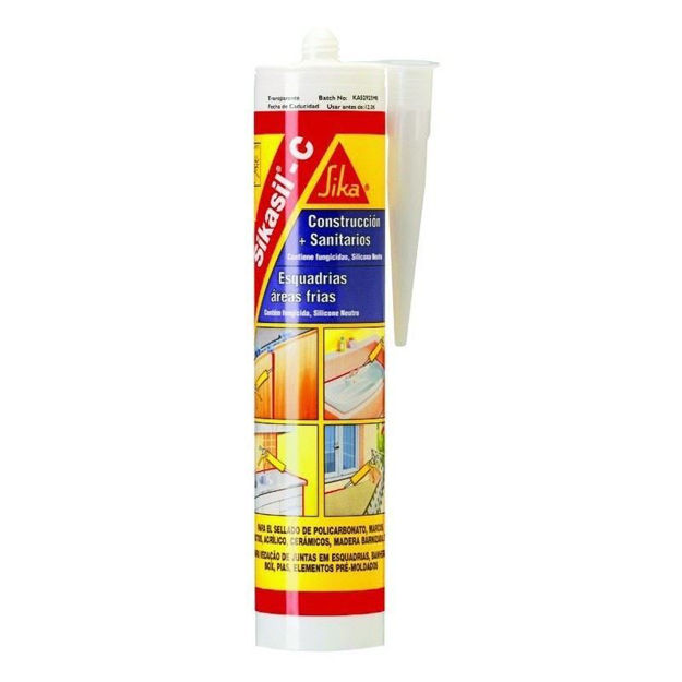 Imagen de sellador de Silicona neutra transparente 280cc Sika Sika-sil C