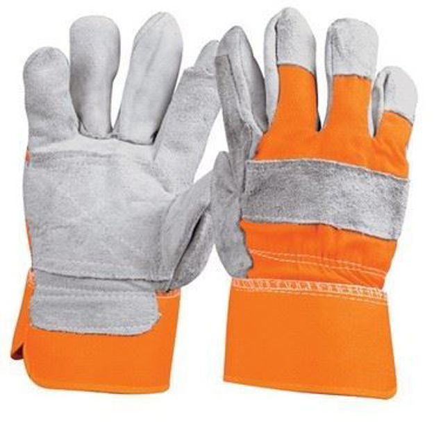 Imagen de GUANTES CUERO TELA CON DOBLE REFUERZO GRANDE TRUPER GU-215