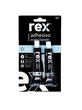 Imagen de ADHESIVO ACERO LIQUIDO (ACERO EPÓXICO) 56G. REX