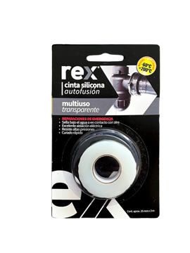 Imagen de CINTA AUTOFUSIÓN TRANSPARENTE 25MM X 3 METROS REX