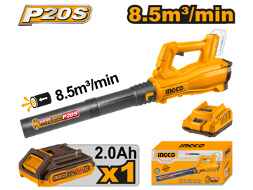 Imagen de SOPLADOR A BATERIA 20V 2.0AH 8.5M3/MIN INGCO