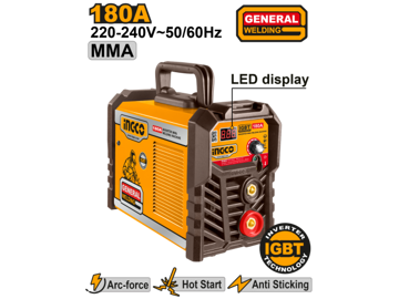 Imagen de SOLDADORA INVERTER 180AMP IGBT INGCO