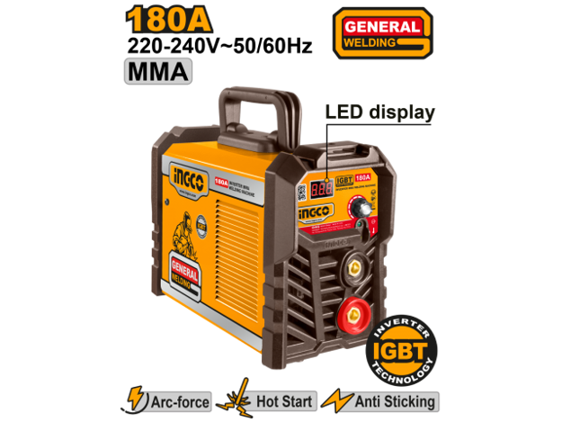 Imagen de SOLDADORA INVERTER 180AMP IGBT INGCO