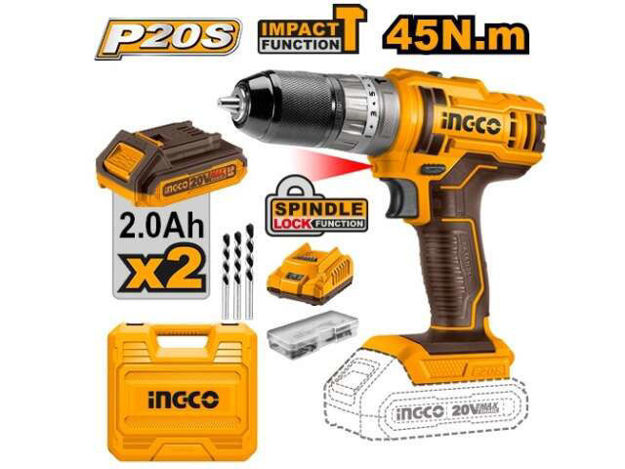 Imagen de ATORNILLADOR CON PERCUTOR 20V 13MM INGCO