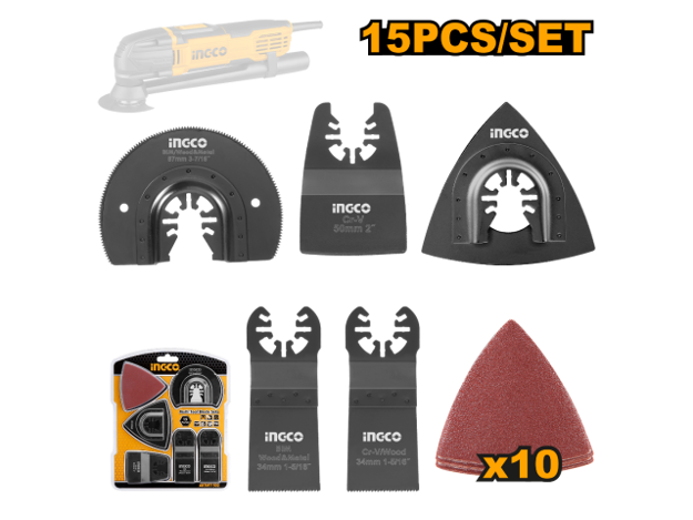 Imagen de KIT 15 ACCESORIOS PARA MULTIHERRAMIENTA INGCO
