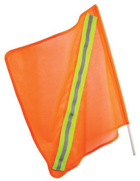 Imagen de BANDERA VIAL NARANJA CON CINTA REFLECTIVA TRUPER