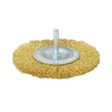 Imagen de CEPILLO ACERO CIRCULAR BRONCE CON VASTAGO 100MM BEST JOB