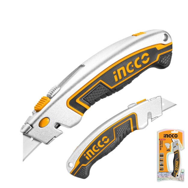 Imagen de TRINCHETA RETRACTIL ALUMINIO C/5 HOJAS INGCO