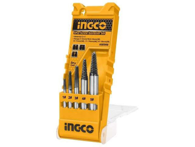 Imagen de EXTRACTOR TORNILLOS CONTRA MACHO 5PZ INGCO