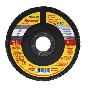 Imagen de DISCO FLAP DE ZIRCONIO (TIPO RECTO) 115MM GR.80 STARRET