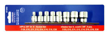 Imagen de JUEGO DE DADOS TORX ENCASTRE 3/8" 8 PIEZAS CROSSMAN