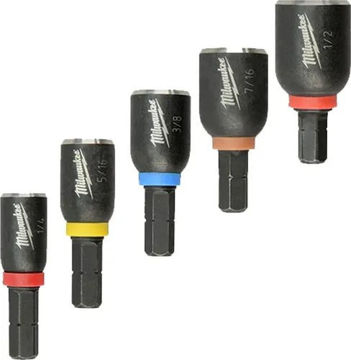 Imagen de KIT 5 PORTA TORNILLOS MAGNETICOS HEXAGON MILWAUKEE