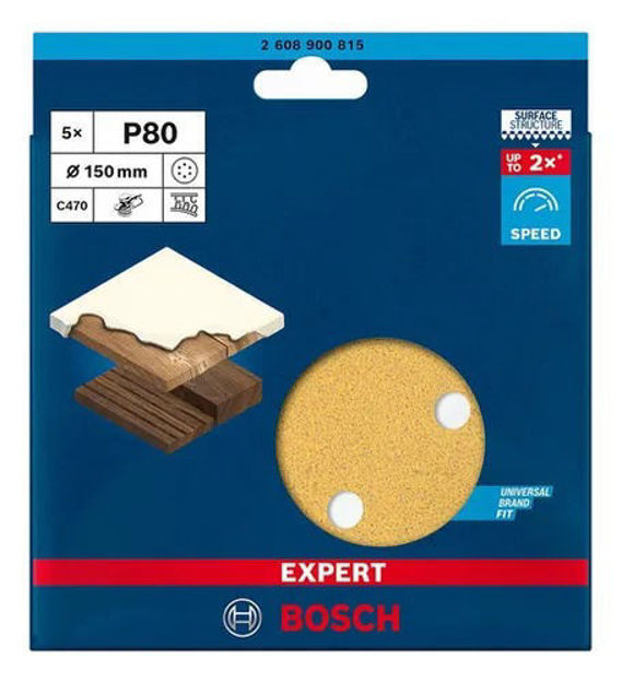 Imagen de DISCO PARA LIJADORA EXCÉNTRICA 150 MM GR.80 BOSCH