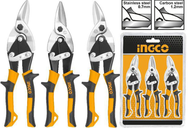 Imagen de KIT 3 TIJERAS PARA CHAPA 10" INGCO