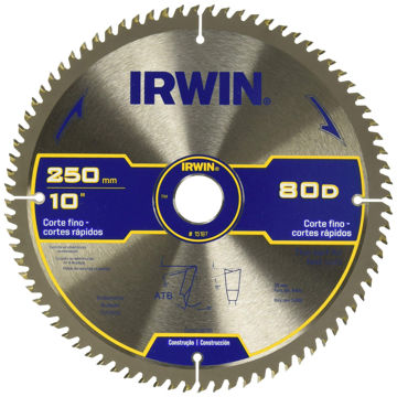 Imagen de SIERRA CIRCULAR PARA MADERA 10" 80 DIENTE IRWIN