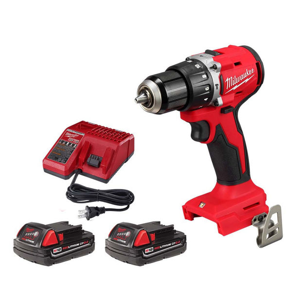 Imagen de TALADRO CON PERCUTOR 2 BATERÍAS 18V 2.0AH MILWAUKEE