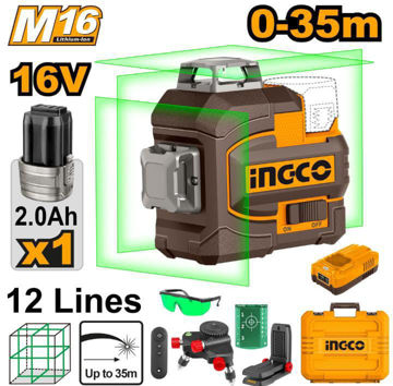 Imagen de NIVEL LASER AUTONIVELANTE 35 METROS LUZ VERDE INGCO