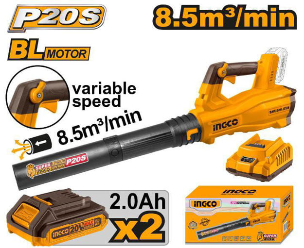 Imagen de SOPLADOR A BATERIA 20V 8.5 MT3/MIN INGCO