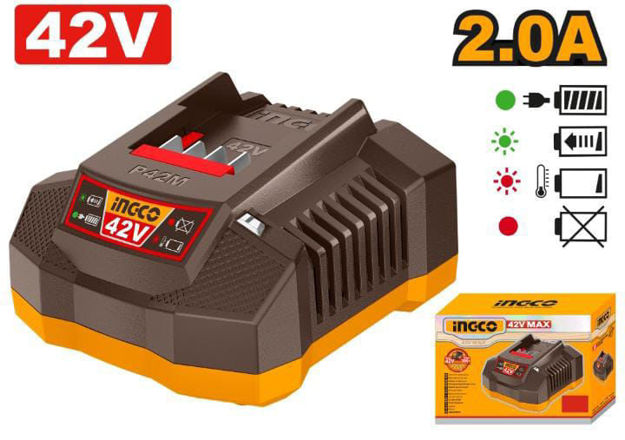 Imagen de CARGADOR BATERIA 42V 2.0AH LINEA P42M INGCO