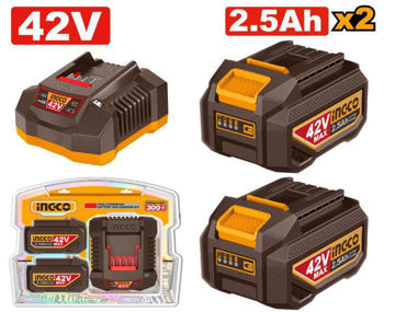 Imagen de CARGADOR + 2 BATERÍAS 42 V 2.5 AH INGCO
