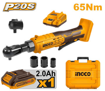 Imagen de LLAVE CRIQUE A BATERÍA 20 V 3/8" INGCO