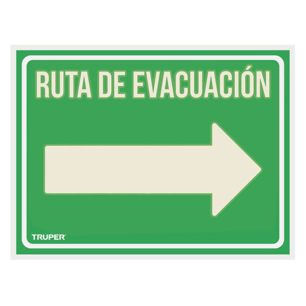 Imagen de CARTEL RUTA EVACUACIÓN DERECHA 21x28CM TRUPER