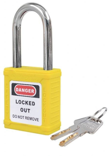 Imagen de CANDADO DE BLOQUEO  DIELÉCTRICO AMARILLO BOZZYS