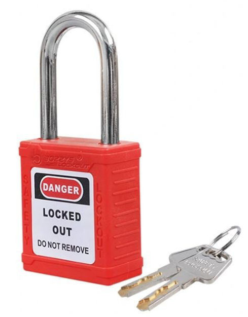 Imagen de CANDADO DE BLOQUEO ARO ALUMINIO ROJO BOZZYS