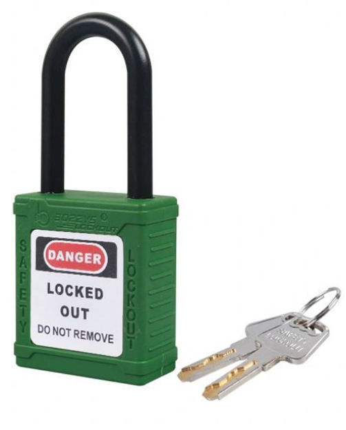 Imagen de CANDADO DE BLOQUEO DIELÉCTRICO VERDE BOZZYS