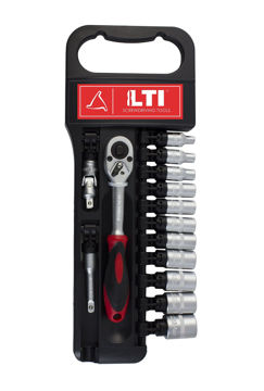 Imagen de JUEGO DADOS HEXAGONAL 14 PIEZAS ENCASTRE 1/4" 4 - 14MM LTI