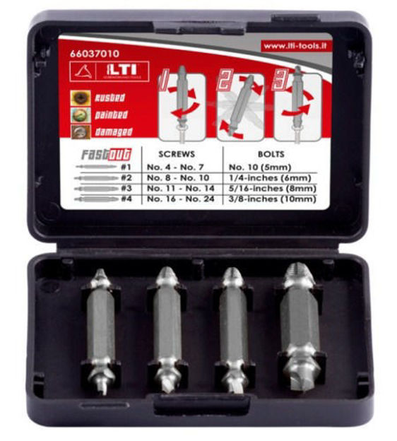 Imagen de EXTRACTOR TORNILLOS CONTRA MACHO 4 PIEZAS LTI