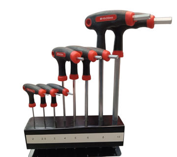 Imagen de JUEGO LLAVES HEXAGONALES MANGO "T" 8 PIEZAS