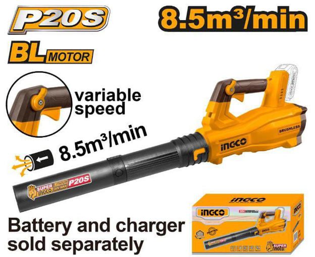 Imagen de SOPLADOR A BATERIA 20V 8.5 MT3/MI CARCAZA INGCO