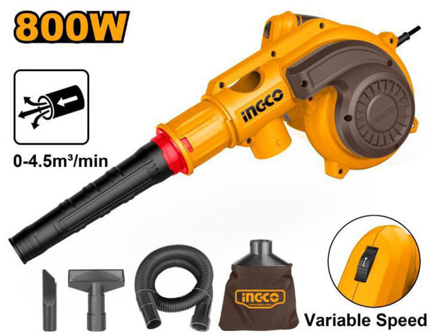 Imagen de SOPLADOR ASPIRADOR ELECTRICO 800W C/ACC INGCO