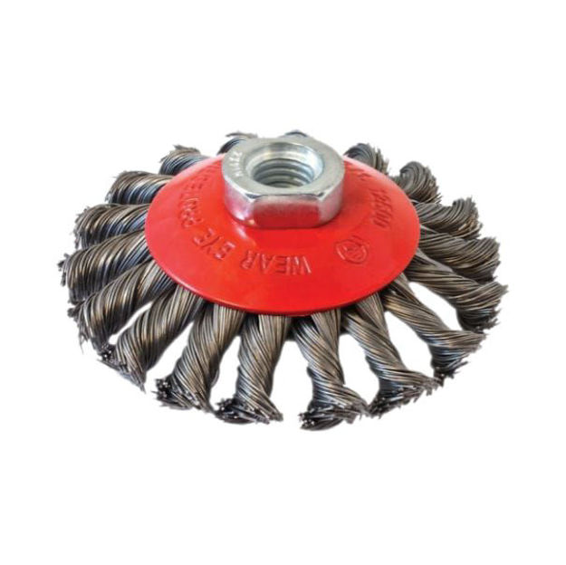 Imagen de CEPILLO CONICO TRENZADO ACERO 120MM INECO