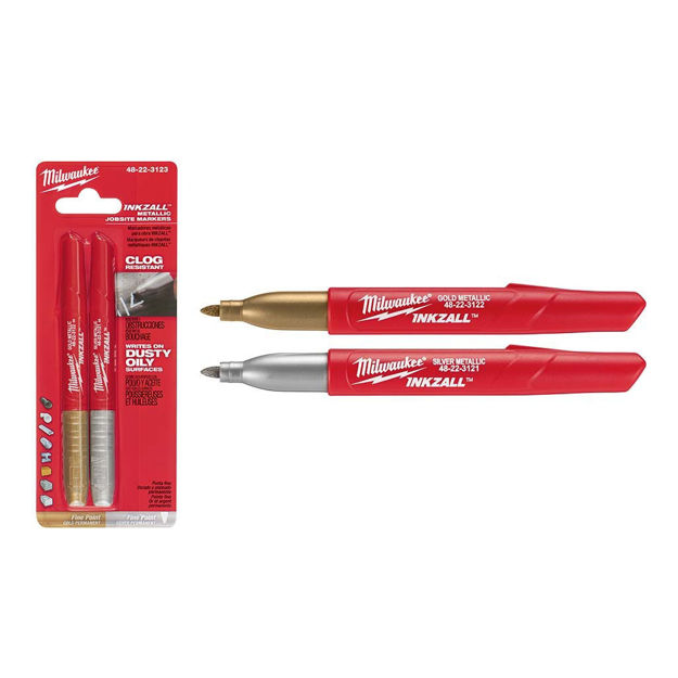 Imagen de MARCADORES COLORES METALICOS 2 UNIDADES DORADO/PLATEADO MILWAUKEE