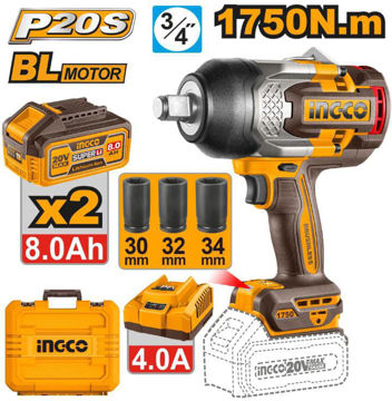 Imagen de LLAVE IMPACTO 3/4" BATERIA 20V 1750NM INGCO