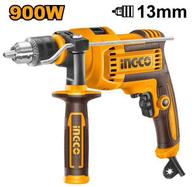 Imagen de TALADRO CON PERCUTOR 13MM 900W VELOCIDAD VARIABLE INGCO