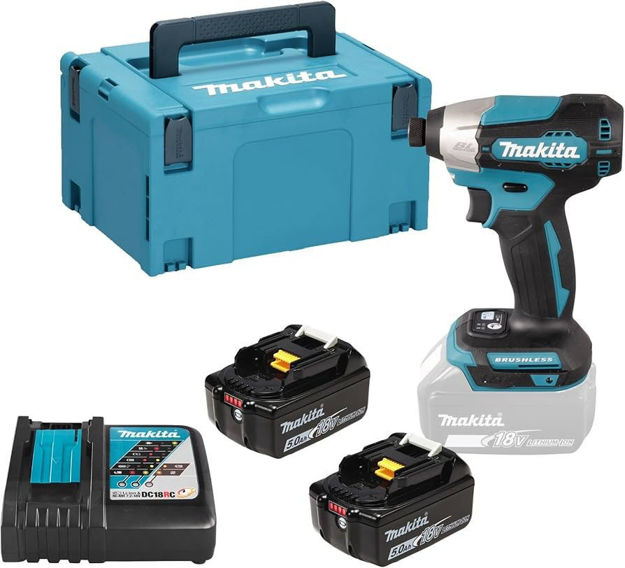 Imagen de ATORNILLADOR IMPACTO 2 BATERÍAS 5.0 AH 18V 140NM DTD157RTJ MAKITA