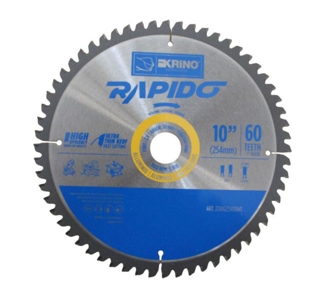 Imagen de CIRCULAR PARA ALUMINIO Y MULTIMATERIAL 10" 80 DIENTES KRINO